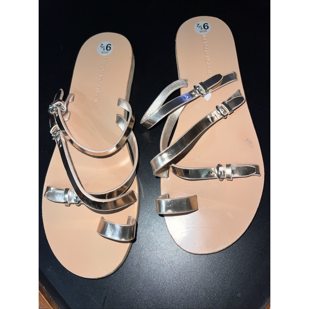 Sigerson Morrison Kaley in Rose Mirror Toe Ring Flat Sandals 9.5 M